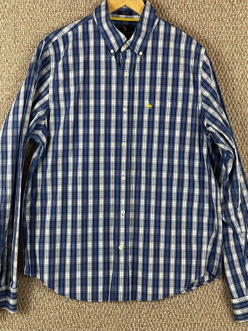 Vintage Y2K Abercrombie & Fitch Shirt Men's XXL Plaid Muscle Long Sleeve F104